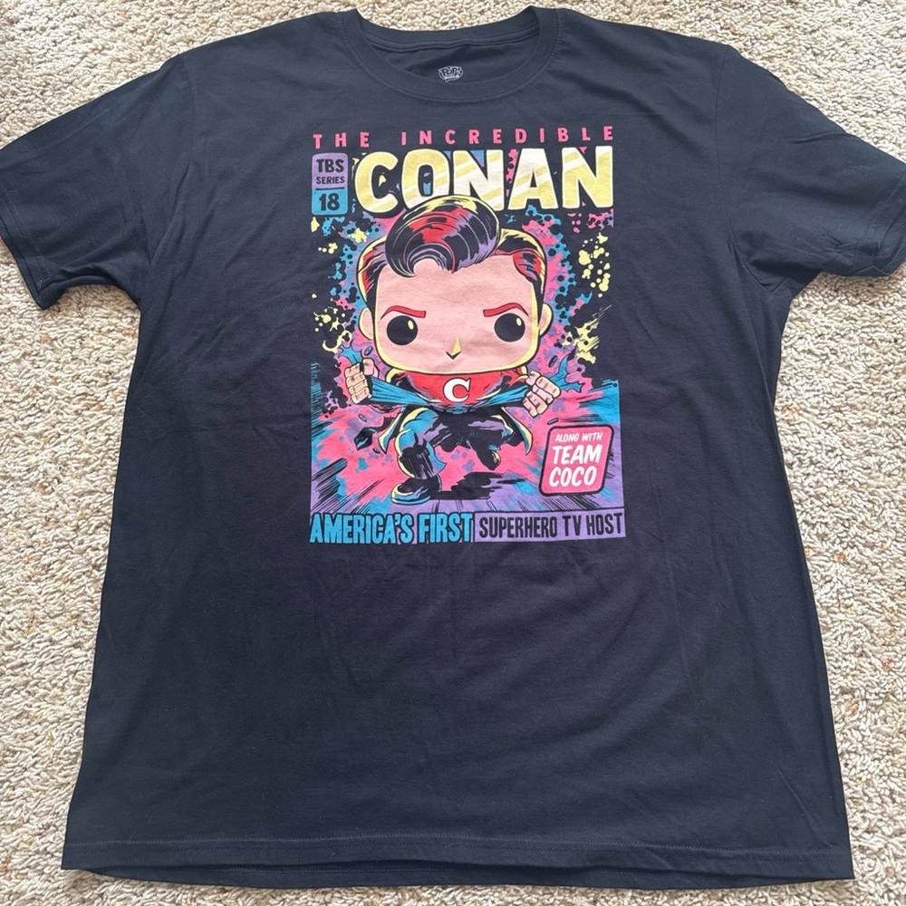 Funko Pop Tee The Incredible Conan Shirt Size XL Super Conan O Brien
